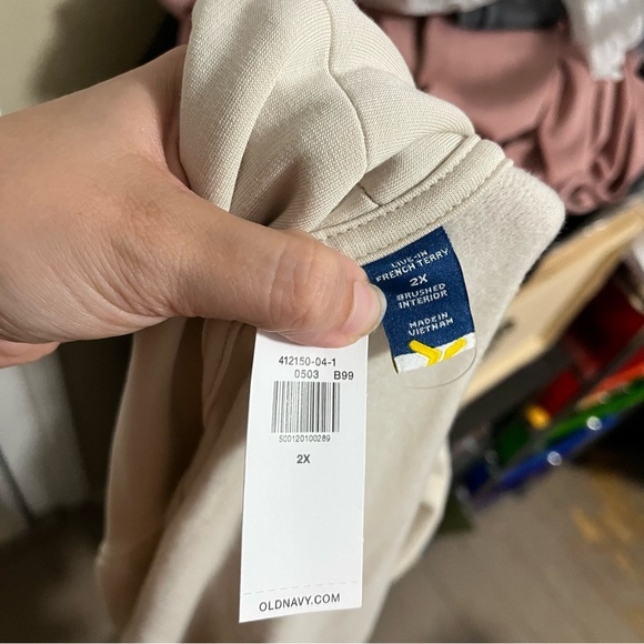 Old Navy Live-In French Terry Open-Front Wrap Wish Bone Cream Plus Size 2X N - Picture 5 of 5